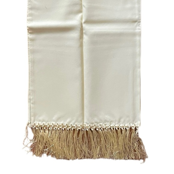 Men’s Scarf with Fringe Yellow Vintage - Picture 6 of 8